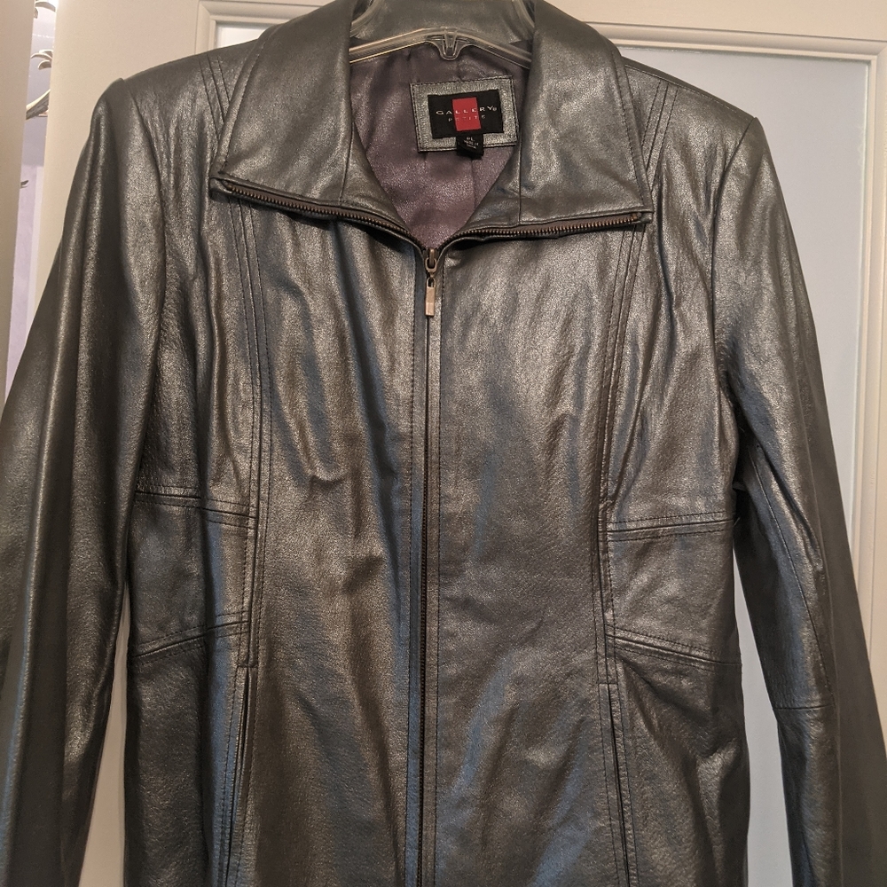 Nordstrom Gallery Platinum leather jacket